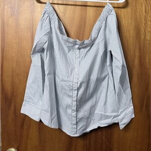 Express Off Shoulder Button Down
